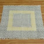 Gray Cotton Hand Block Printed Beautiful Rug