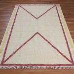 Yellow Geometric Cotton Dhurrie Printed Rug