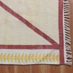 Yellow Geometric Cotton Dhurrie Printed Rug