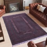 Purple Cotton Dhurrie Bedroom Area Rug