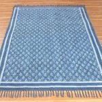 Blue Hand Block Printed Bedroom Area Rug