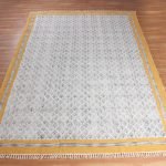 Yellow Hand Block Printed Living Room Rug