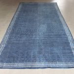 Hand Block Printed Blue Cotton Area Rug