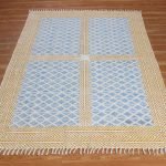 Geometric Cotton Dhurrie Hand Block Printed Area Rug