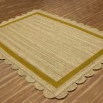 Hand Braided Scalloped Yellow Jute Rug