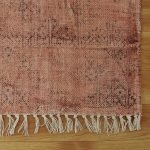 Red Cotton Hand Embroidery Lake House Decor Area Rug