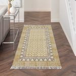 Beige Hand Embroidery Modern Bedroom Cotton Rug