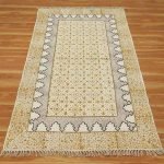 Beige Hand Embroidery Modern Bedroom Cotton Rug