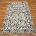 Hand Embroidery Modern Grey Home Decor Cotton Rug