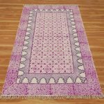 Hand Embroidery Cotton Pink Modern Large Lobby Area Rug