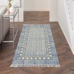 Modern Carpet Blue Hand Emmbroidery Lake House Area Rug