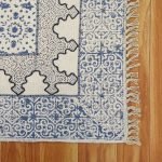 Modern Carpet Blue Hand Emmbroidery Lake House Area Rug