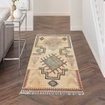 Modern Brown Cotton Dhurrie Hand Embroidery Area Rug