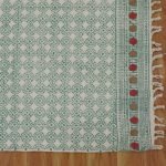 Blue Cotton Embroidery Carpet Farm House Area Rug