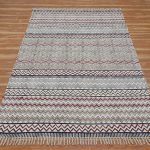 Cotton Embroidery Dhurrie Modern Bedroom Decor Area Rug