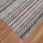 Cotton Embroidery Dhurrie Modern Bedroom Decor Area Rug