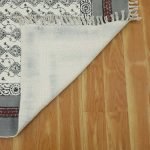 Gray Cotton Dhurrie Embroidery Bedroom Area Rug