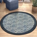 Large Area Doormat Blue Block Printed Cotton Rug