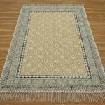 Farm House Carpet Block Printed Cotton Patio Rug