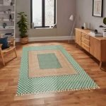 Blue Premium Dhurrie Block Printed Cotton Hall Area Rug