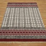 Maroon Cotton Dhurrie Block Printed Home Décor Rug