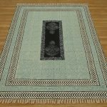 Natural Cotton Blue Dhurrie Printed Event Rug