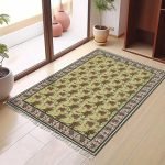 Yellow Cotton Rug for Farm House Printed Hall Area Rug