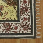 Yellow Cotton Rug for Farm House Printed Hall Area Rug