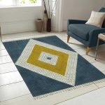 Natural Cotton Hall Area Rug Block Printed Premium Dhurrie