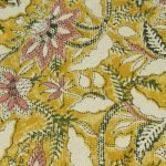 Yellow Cotton Dhurrie Block Printed Lobby Area Rug