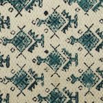 Cotton Dhurrie Sky Blue Block Printed House Warm Rug