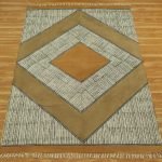 Modern Cotton Dhurrie Block Printed Hause Warm Rug