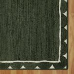 Green Jute Carpet Hand Braided Bedroom Area Rug