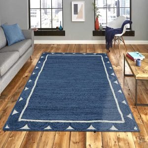 Natural Jute Blue Carpet Hand Braided Bedroom Area Rug