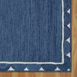 Natural Jute Blue Carpet Hand Braided Bedroom Area Rug