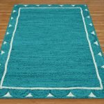 Turquoise Jute Carpet Braided Living Room Hallway Area Rug