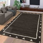 Black Natural Jute Area Carpet Hand Braided Bedroom Rug