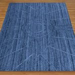 Blue Modern Jute Rug for Living Room Hand Braided Carpet