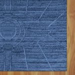 Blue Modern Jute Rug for Living Room Hand Braided Carpet