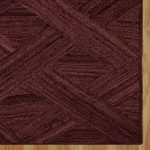 Maroon Jute Carpet Hand Braided Bedroom Area Rug