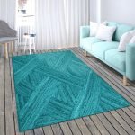 Hand Braided Large Area Rug Turquoise Beautiful Carpet