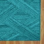 Hand Braided Large Area Rug Turquoise Beautiful Carpet