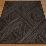 Geometric Black Jute Area Carpet Braided Bedroom Rug