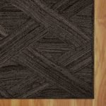 Geometric Black Jute Area Carpet Braided Bedroom Rug