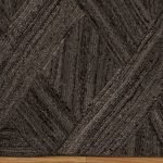 Geometric Black Jute Area Carpet Braided Bedroom Rug