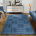 Natural Jute Rug For Home Decor Hand Braided Blue Carpet