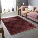 Maroon Jute Carpet Hand Braided Bedroom Area Rug