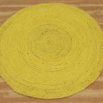 Hand Braided Yellow Jute Doormat Round Hall Carpet