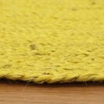 Hand Braided Yellow Jute Doormat Round Hall Carpet