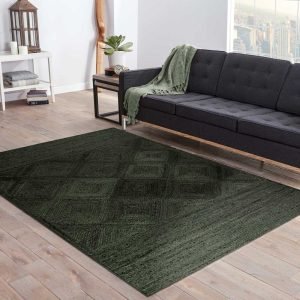 Green Hand Braided Jute Rugs House Warm Hall Area Carpet